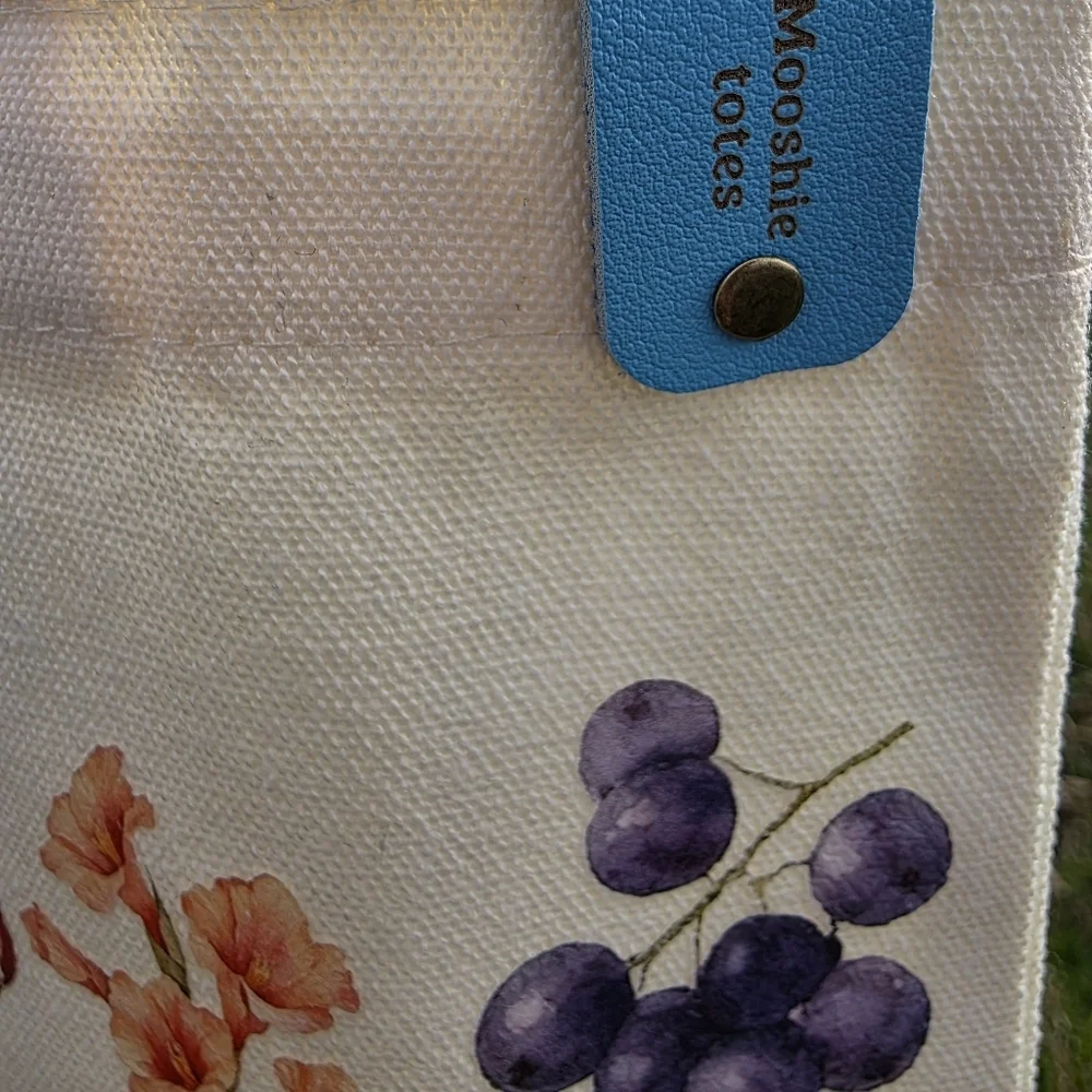 Mooshie Totes + Keychain Mushroom Canvas Tote 13x15 NWT
